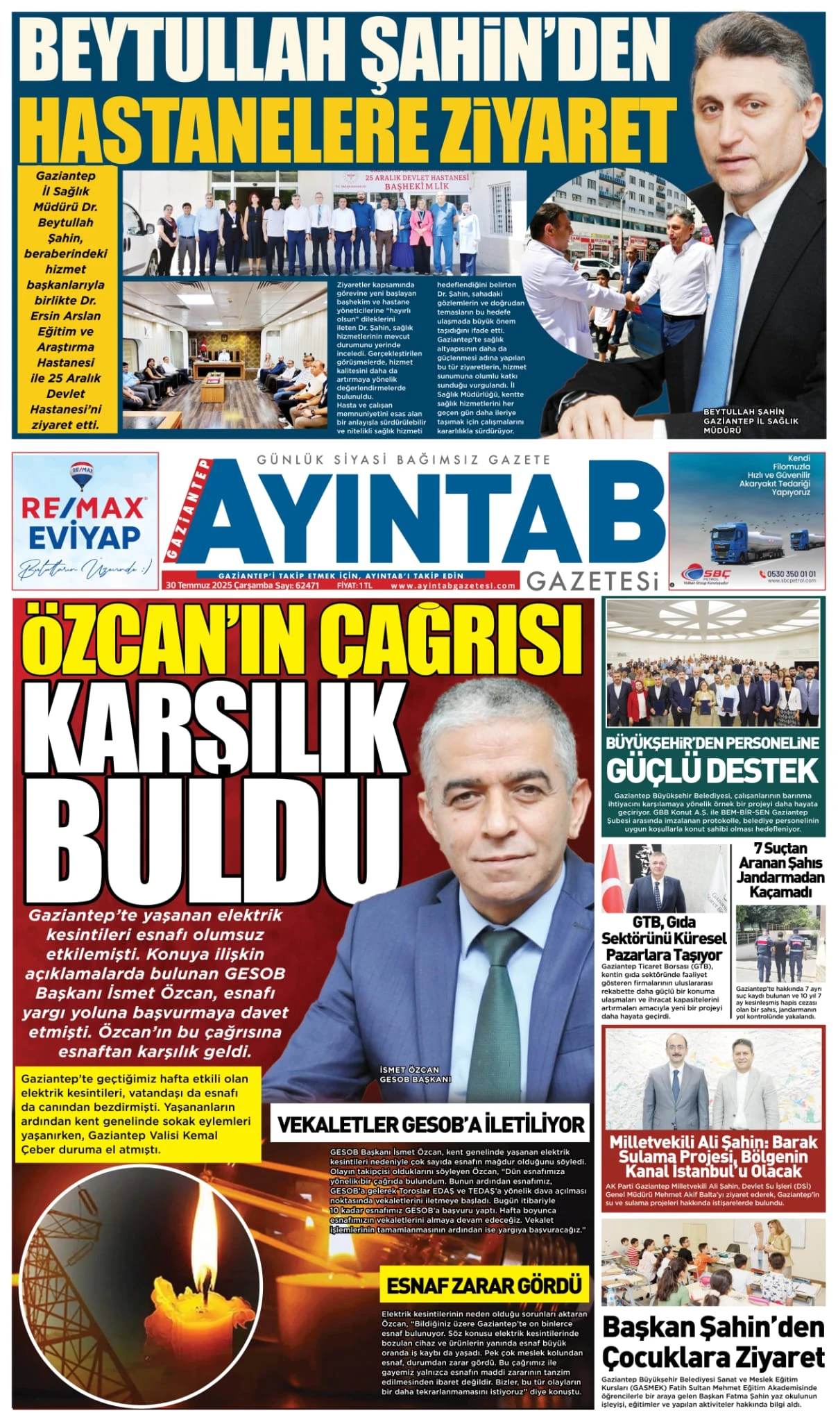 30 TEMMUZ ÇARŞAMBA