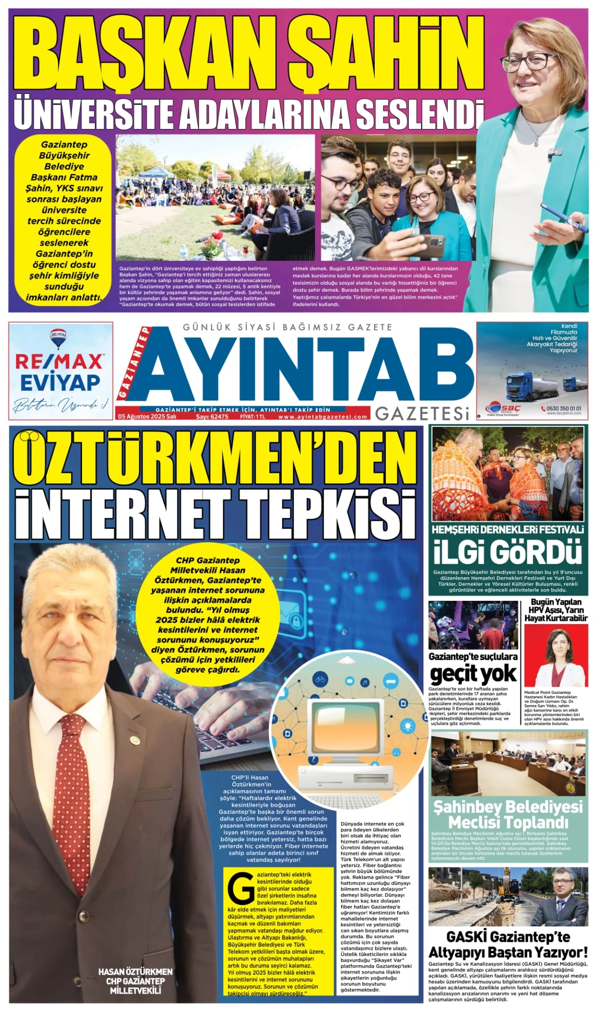 05 AĞUSTOS SALI