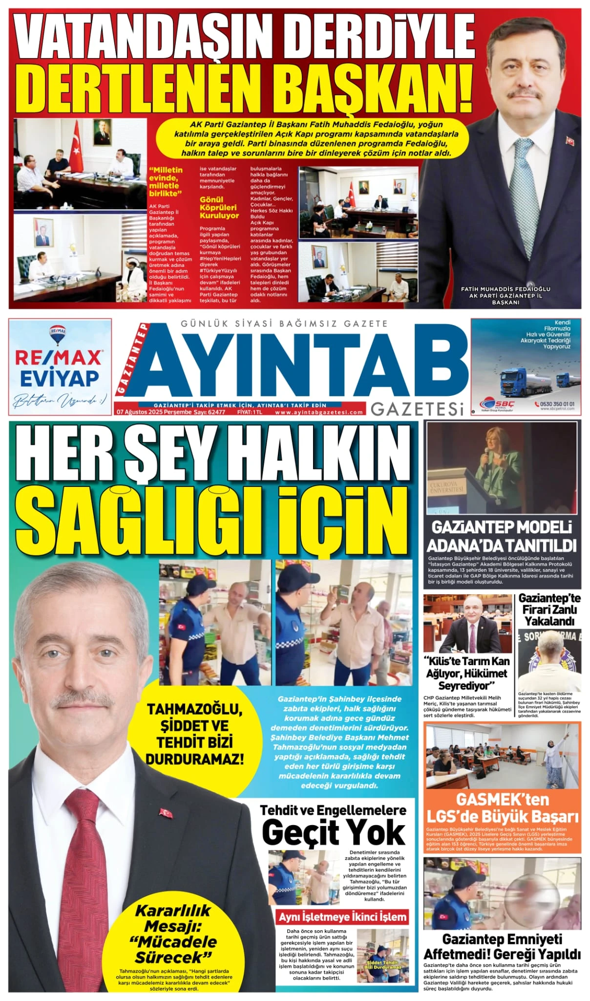 07 AĞUSTOS PERŞEMBE