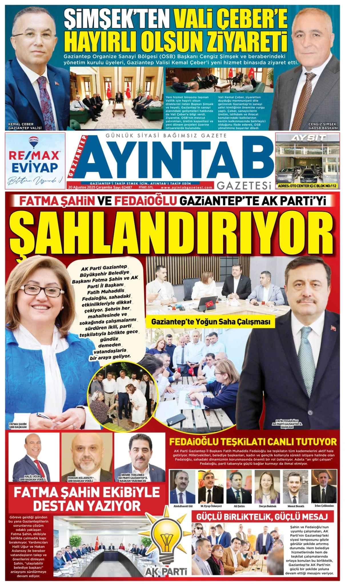 20 AĞUSTOS &Ccedil;ARŞAMBA 