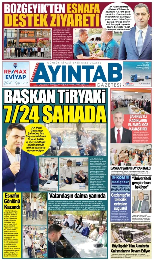 11 AĞUSTOS PAZARTESİ