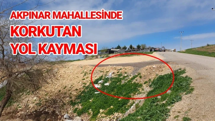 Akpınar Mahallesi'nde Korkutan Yol Kayması