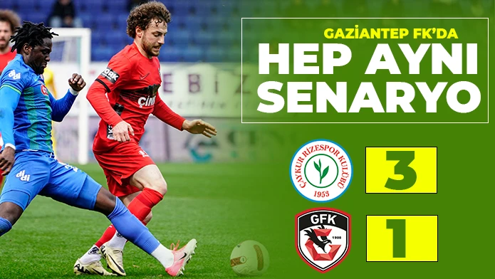 Gaziantep FK'da hep aynı senaryo: 3-1