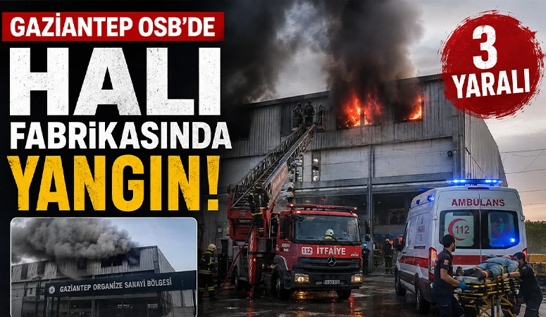 Gaziantep OSB&rsquo;de Halı Fabrikasında Yangın! 3 Yaralı