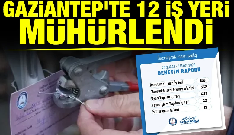 Gaziantep'te 12 iş yeri m&uuml;h&uuml;rlendi
