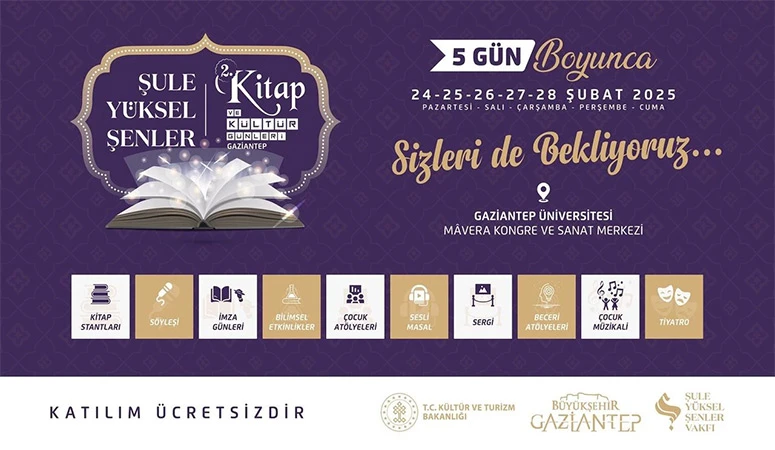 Gaziantep'te 2’nci Kitap ve Kültür Günleri başlıyor