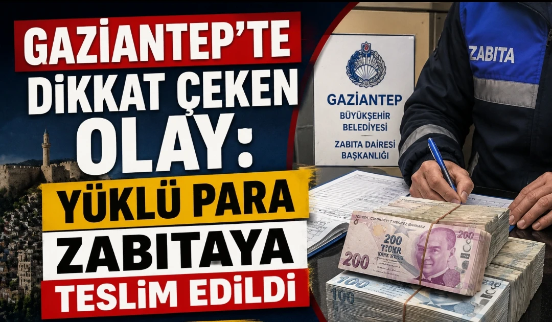 Gaziantep&rsquo;te Dikkat &Ccedil;eken Olay: Y&uuml;kl&uuml; Para Zabıtaya Teslim Edildi