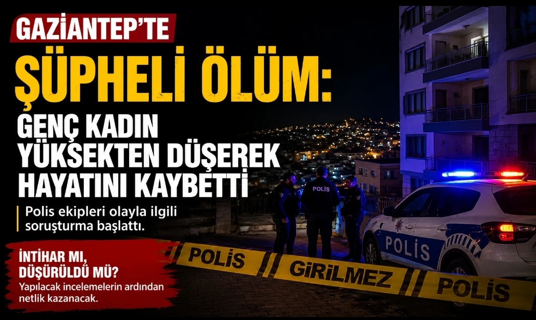 Gaziantep&rsquo;te Ş&uuml;pheli &Ouml;l&uuml;m: Gen&ccedil; Kadın Y&uuml;ksekten D&uuml;şerek Hayatını Kaybetti