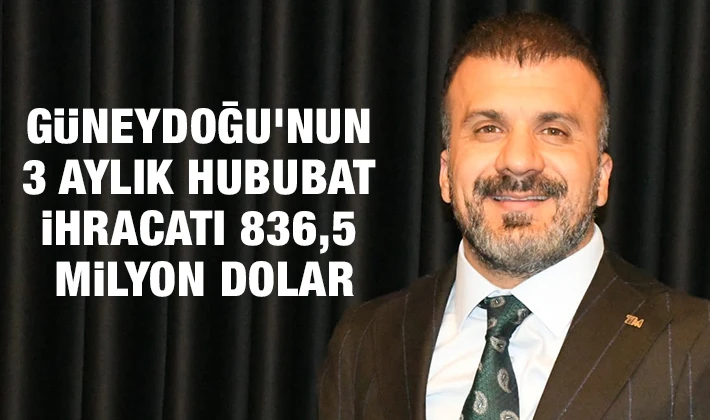 Güneydoğu’nun 3 aylık hububat ihracatı 836,5 milyon dolar