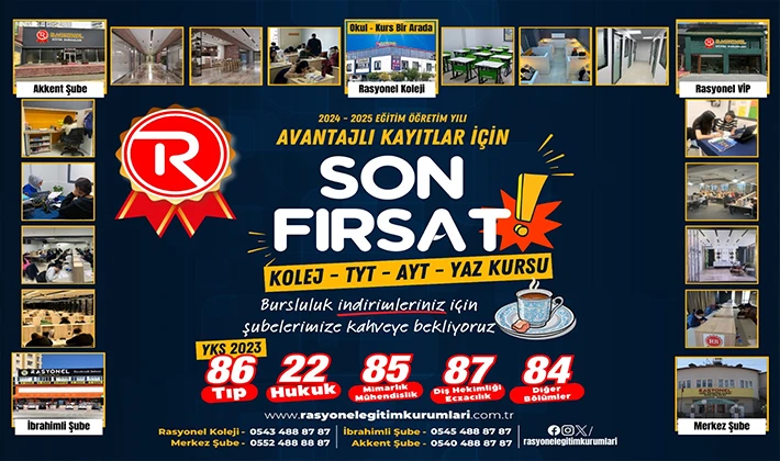 2024-2025 EĞİTİM ÖĞRETİM YILI AVANTAJLI KAYITLAR İÇİN SON FIRSAT