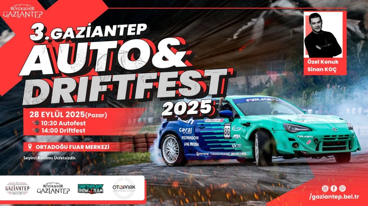 GAZİANTEP&rsquo;TE AUTO VE DRİFT FEST 2025 HEYECANI BAŞLIYOR