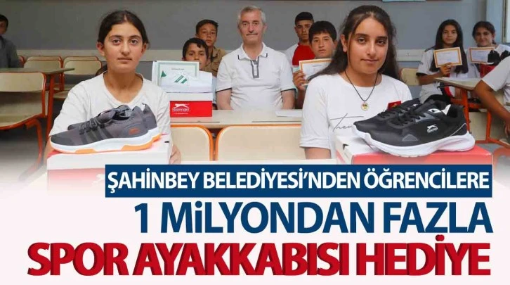 ŞAHİNBEY BELEDİYESİ’NDEN ÖĞRENCİLERE SPOR AYAKKABISI HEDİYESİ