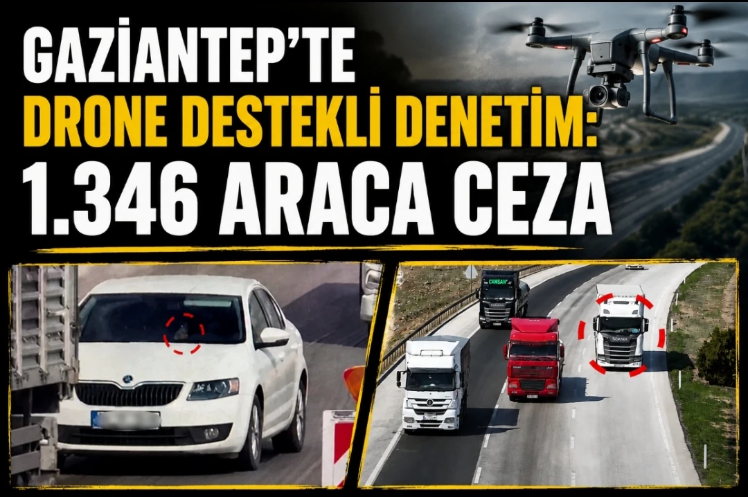 Gaziantep&rsquo;te Drone Destekli Denetim: 1.346 Araca Ceza
