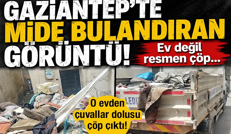 Gaziantep’te mide bulandıran görüntü! Ev değil resmen çöp...