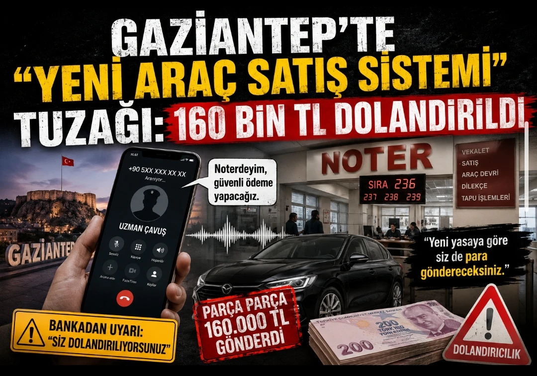 Gaziantep&rsquo;te &ldquo;Yeni Ara&ccedil; Satış Sistemi&rdquo; Tuzağı: 160 Bin TL Dolandırıldı