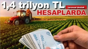 1,4 trilyon TL tarımsal destek hesaplarda