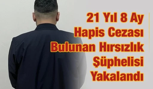 21 Yıl 8 Ay Hapis Cezası Bulunan Hırsızlık Ş&uuml;phelisi Yakalandı