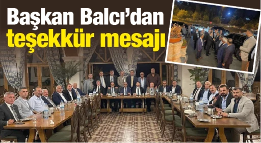 Başkan Balcı'dan teşekkür mesajı