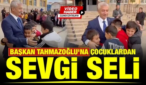 Başkan Tahmazoğlu'na &Ccedil;ocuklardan Sevgi Seli