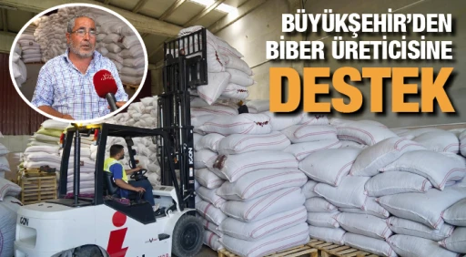 BÜYÜKŞEHİR’DEN BİBER ÜRETİCİSİNE DESTEK