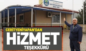 CERİTYENİYAPAN’DAN HİZMET TEŞEKKÜRÜ