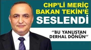 CHP’Lİ MERİÇ BAKAN TEKİN’E SESLENDİ