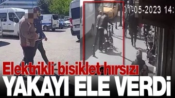 Elektrikli bisiklet hırsızı yakayı ele verdi