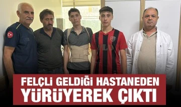 Felçli geldiği hastaneden yürüyerek çıktı