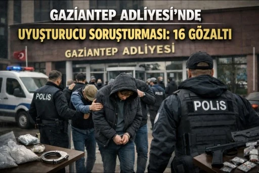 Gaziantep Adliyesi&rsquo;nde Uyuşturucu Soruşturması: 16 G&ouml;zaltı