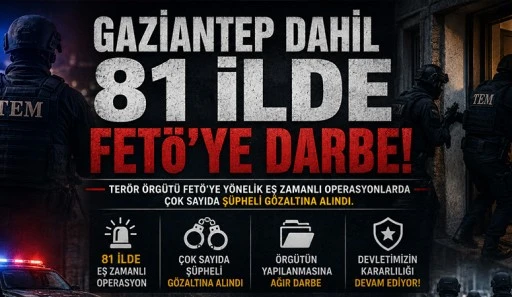 Gaziantep dahil 81 ilde FET&Ouml;'ye darbe