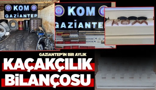 Gaziantep'in bir aylık kaçakçılık bilançosu