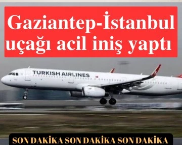 Gaziantep-İstanbul uçağı acil iniş yaptı 
