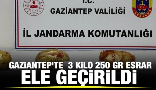 GAZİANTEP'TE  3 KİLO 250 GR ESRAR ELE GEÇİRİLDİ 