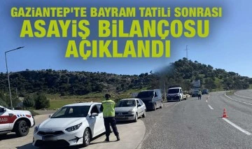 Gaziantep'te bayram tatili sonrası asayiş bilançosu açıklandı