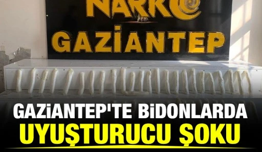 Gaziantep&rsquo;te Bidonlarda Uyuşturucu Şoku