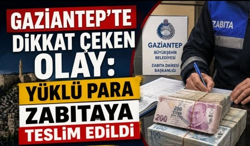 Gaziantep&rsquo;te Dikkat &Ccedil;eken Olay: Y&uuml;kl&uuml; Para Zabıtaya Teslim Edildi
