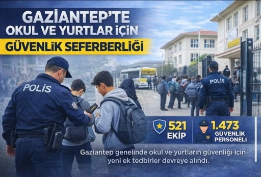 GAZİANTEP&rsquo;TE OKUL VE YURTLAR İ&Ccedil;İN G&Uuml;VENLİK SEFERBERLİĞİ