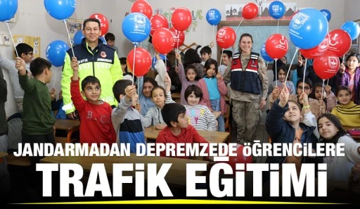 Jandarmadan depremzede öğrencilere trafik eğitimi