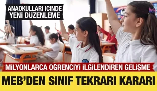 MEB'den sınıf tekrarı kararı