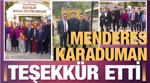 Menderes Karaduman teşekkür etti