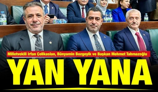 Milletvekili İrfan &Ccedil;elikaslan, B&uuml;nyamin Bozgeyik ve Başkan Mehmet Tahmazoğlu Yan Yana
