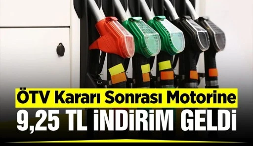 Motorin fiyatlarına 9,25 TL indirim geldi
