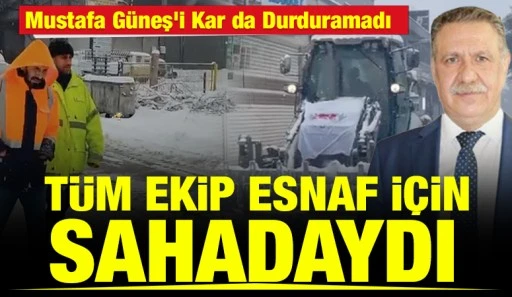 Mustafa G&uuml;neş&rsquo;i Kar da Durduramadı: T&uuml;m Ekip Esnaf İ&ccedil;in Sahadaydı