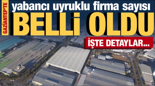 GAZİANTEP’TE YABANCI UYRUKLU FİRMA SAYISI BELLi OLDU... İŞTE DETAYLAR