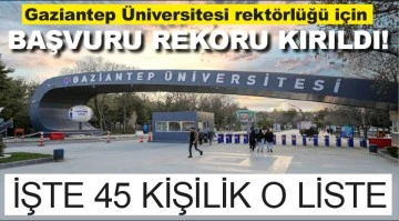  Gaziantep Üniversitesi rektörlüğü için BAŞVURU REKORU KIRILDI! İŞTE 45 KİŞİLİK O LİSTE