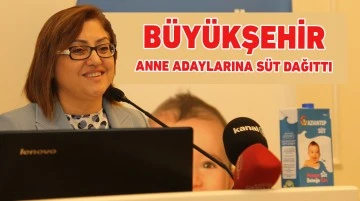  BÜYÜKŞEHİR  ANNE ADAYLARINA SÜT DAĞITTI