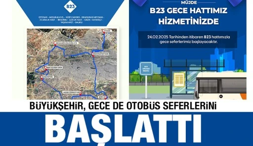 BÜYÜKŞEHİR, GECE DE OTOBÜS SEFERLERİNİ BAŞLATTI