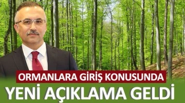 ORMANLARA GİRİŞ KONUSUNDA YENİ AÇIKLAMA GELDİ