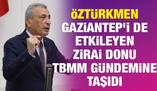 Öztürkmen, Gaziantep’i de etkileyen zirai donu TBMM gündemine taşıdı