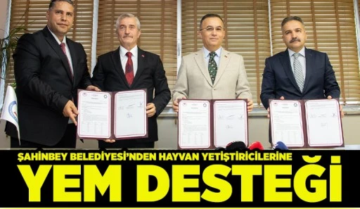 ŞAHİNBEY BELEDİYESİ’NDEN HAYVAN YETİŞTİRİCİLERİNE YEM DESTEĞİ